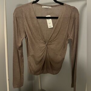 NWT Abercrombie V-Neck Twist Draped Top